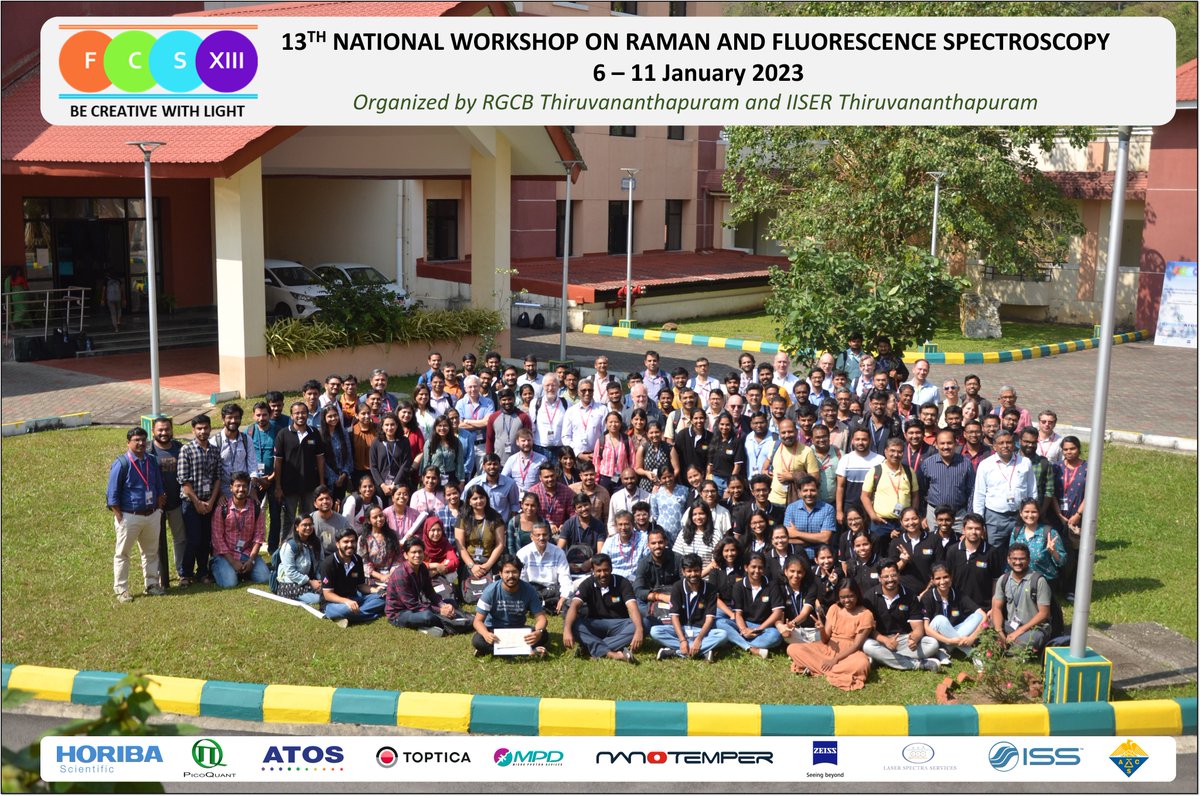 The 13th National Workshop on Raman and Fluorescence Spectroscopy! <a href="/tvmiiser/">IISER Thiruvananthapuram</a> <a href="/RGCB_Trivandrum/">DBT-RGCB</a>