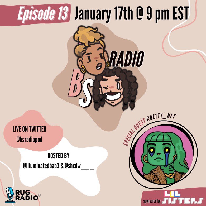 We are back with THEE horde mother herself Betty <a href="/betty_nft/">BETTY</a> queen of <a href="/Deadfellaz/">Deadfellaz</a> 

Tuesday 1/17 at 9pm est

Sponsored by <a href="/lilsistersfund/">Lil Sisters</a> 

Don't play yourself; set the reminder👇🏽
x.com/i/spaces/1DXxy…