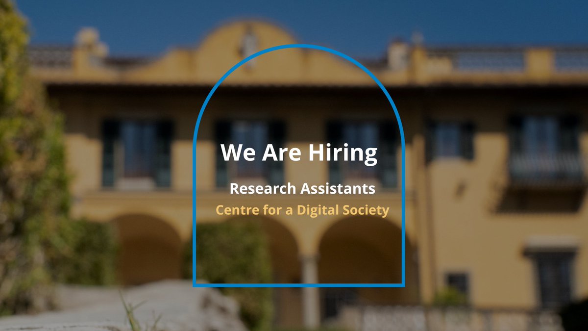 🔔 Deadline tomorrow! We are currently looking for two Research Assistants with expertise on:
📌 #Digital business models
📌 #Data regulation and policy

Read the vacancy &amp; apply by 13 January at midnight (Florence time)
#academicjobs #hiring
loom.ly/tREsV2M