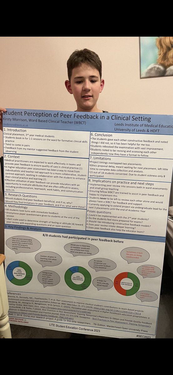 KirstyM03367136's tweet photo. When you can’t get through for #SEC2023 due to train strikes but you had your first academic poster on display. A lovely faculty member dropped it off for you - didn’t realise how big it would be 🤣 #pgcap #MedEd #research #pedagogies #education #educators #leedsmedicine #LIME https://t.co/RE0ma1Lyie