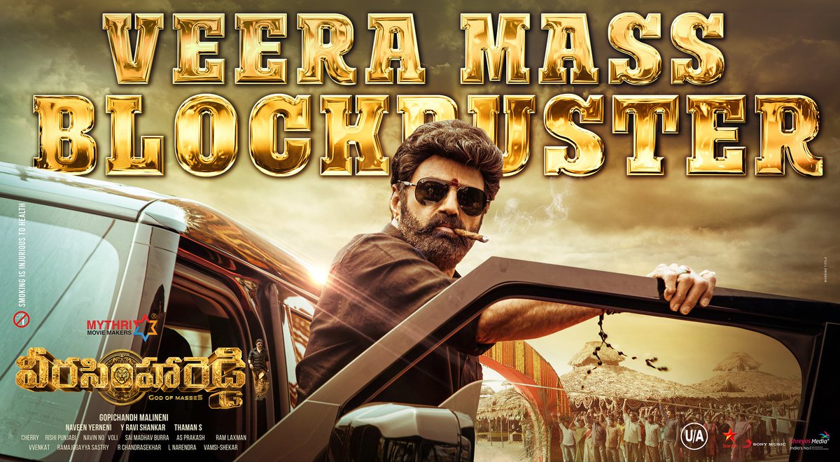 MythriOfficial's tweet photo. పండగ మొదలు  🤩🤩

It's a VEERA MASS BLOCKBUSTER 🔥🔥

Book your tickets now &amp; celebrate God Of Masses on Big Screens 💥
- https://t.co/SzgoK7HjZV 

#VeeraSimhaReddy
Natasimham #NandamuriBalakrishna @megopichand @shrutihaasan @varusarath5 @OfficialViji @MusicThaman @MythriOfficial https://t.co/qADtlj5lbJ
