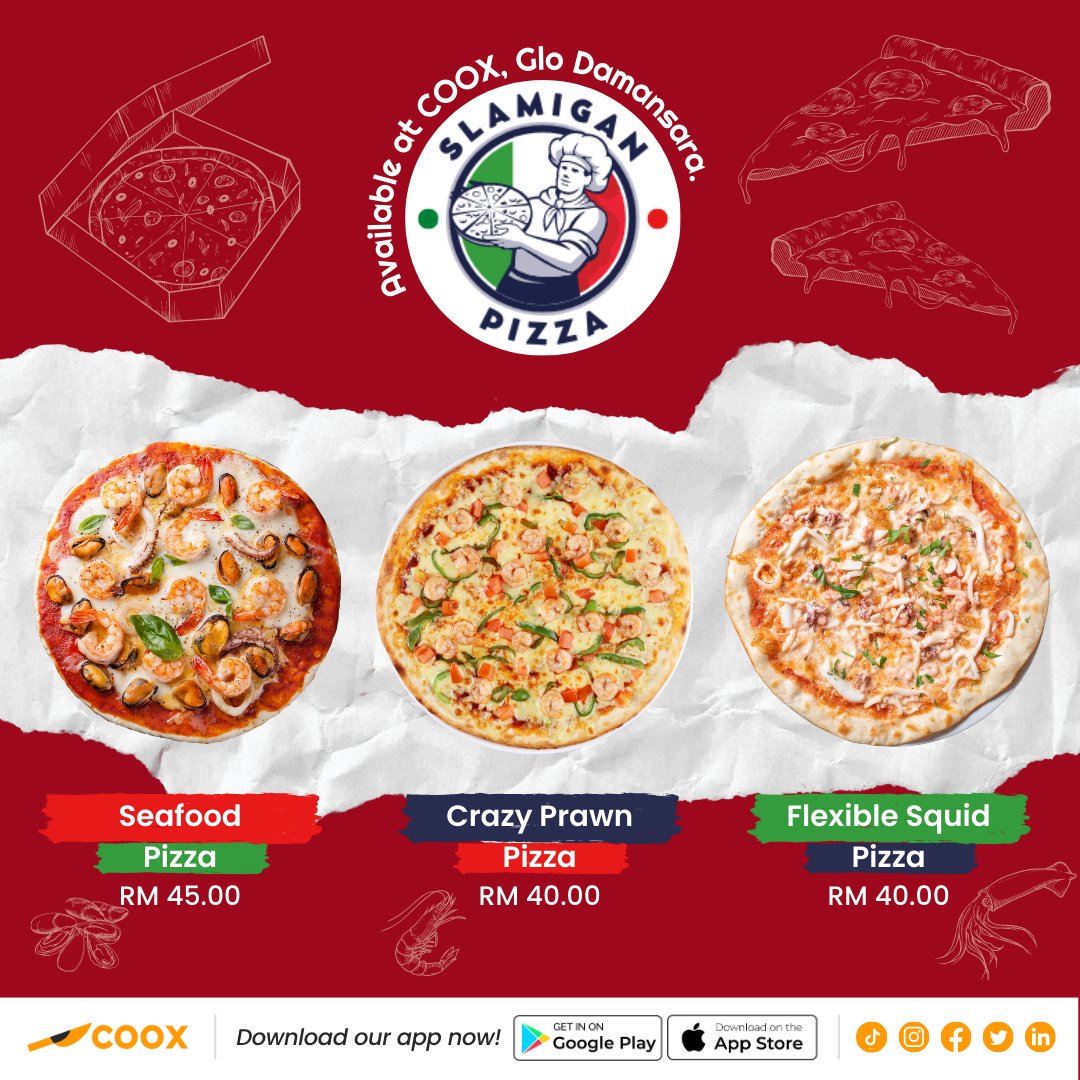 COOXasia's tweet photo. Say hello to our new Merchant located at COOX @glodamansaramall.

Welcome onboard @slamiganpizza 🎉🎉

Download COOX App today to make your order!
#coox #cooxasia #cooxkitchens #glodamansara #foodoftheday #foodandbeverages #specialtoday #sapotlokal #slamiganpizza #pizza https://t.co/WNVwlqCX66