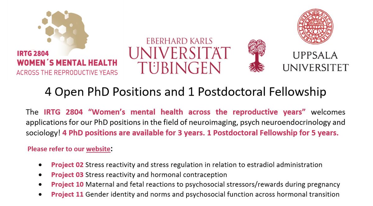 🚨 Job alert! Last call for 4 PhD (3 years) and 1 PostDoc (5 years) positions at <a href="/irtg2804/">IRTG2804</a>. Submit your applications until Sunday, 15th of January. Available PhD projects ⬇️