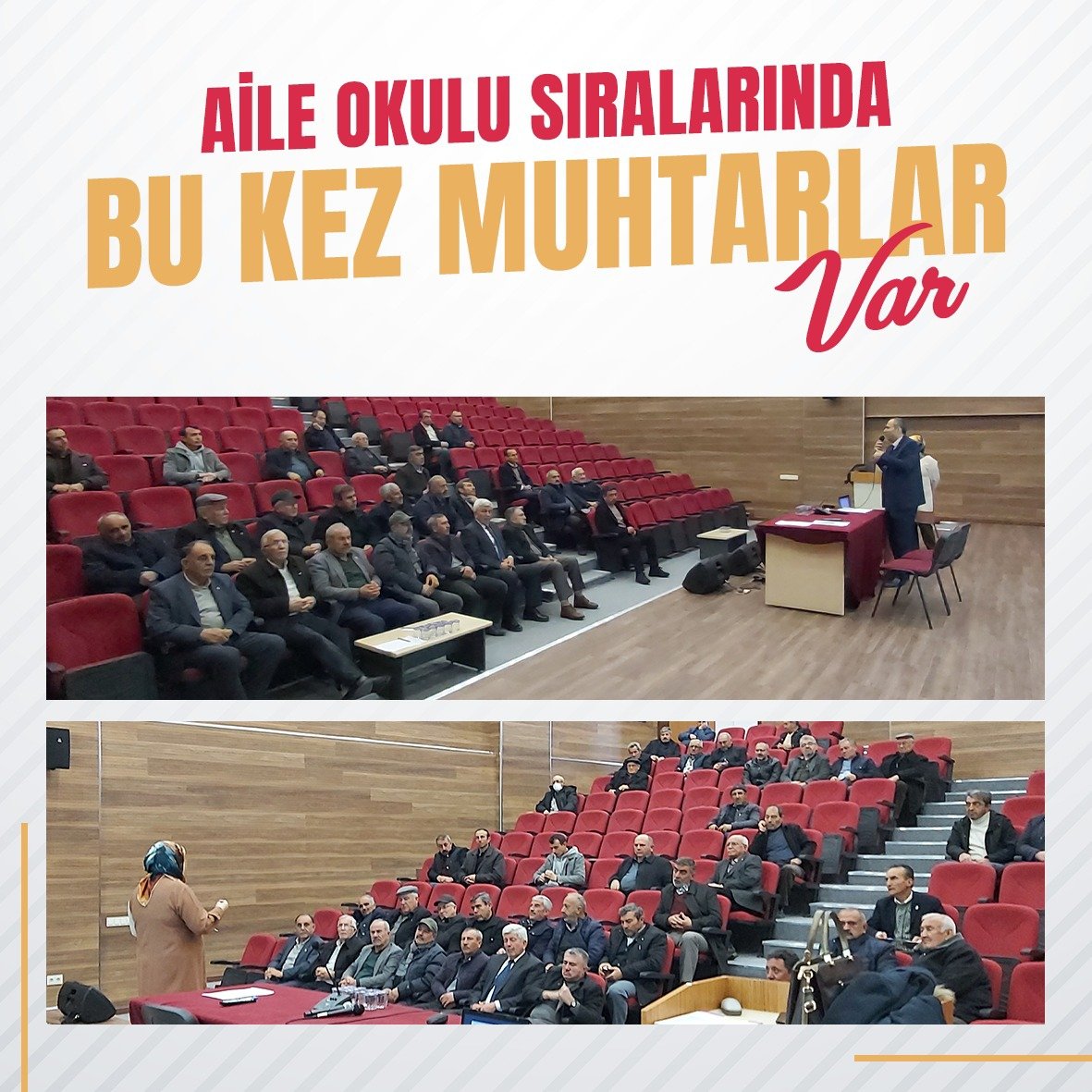 Aile Okulu Sıralarında Bu Kez Muhtarlar Var Ailelerin farklı eğitimlerle çok yönlü desteklenmesi amacıyla başlattığımız Aile Okulu projesiyle 1 milyon 250 bin aileye ulaştık. Kapsamı sürekli genişleyen projeye şimdi de muhtarları dâhil ettik. meb.ai/UvhHLEd