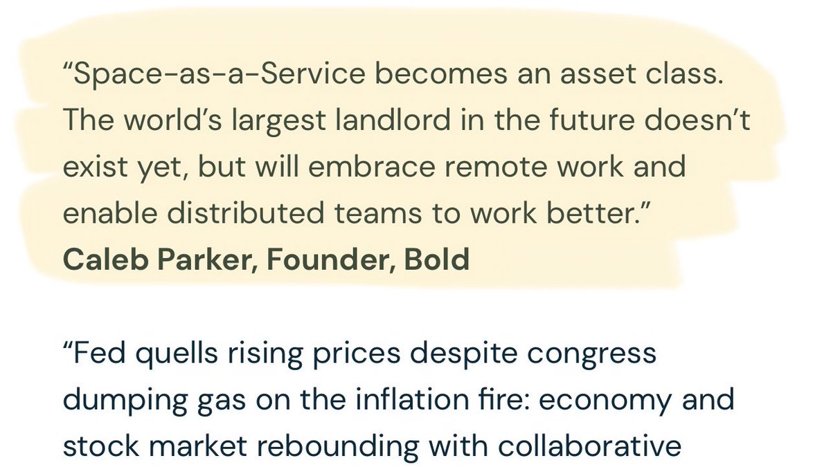 🔮 “Gradually, then suddenly.” 
-Hemingway 

He was explaining bankruptcy.
But this quote has been applied to the concept of “change”

I call it progress. 

So I was delighted when <a href="/markgilbreath/">Mark Gilbreath</a> asked me to share my “Postcard from the future” 👇🏻
blog.liquidspace.com/news-stream/wh…