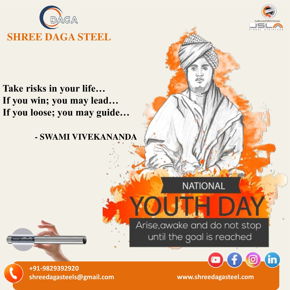shreedagasteel's tweet photo. NATIONAL YOUTH DAY
#stainlesssteel #sspipe #sstube #NationalYouthDay2023 #industry #shreedagasteel https://t.co/oXp2B8fk7o