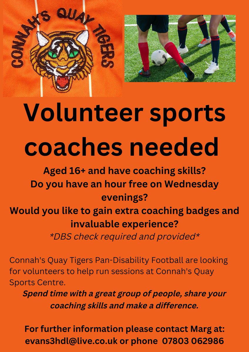 New volunteer opportunity!
If you like football and have some spare time, this could be the perfect place to learn new skills and meet new people.
#connahsquay #volunteering #community