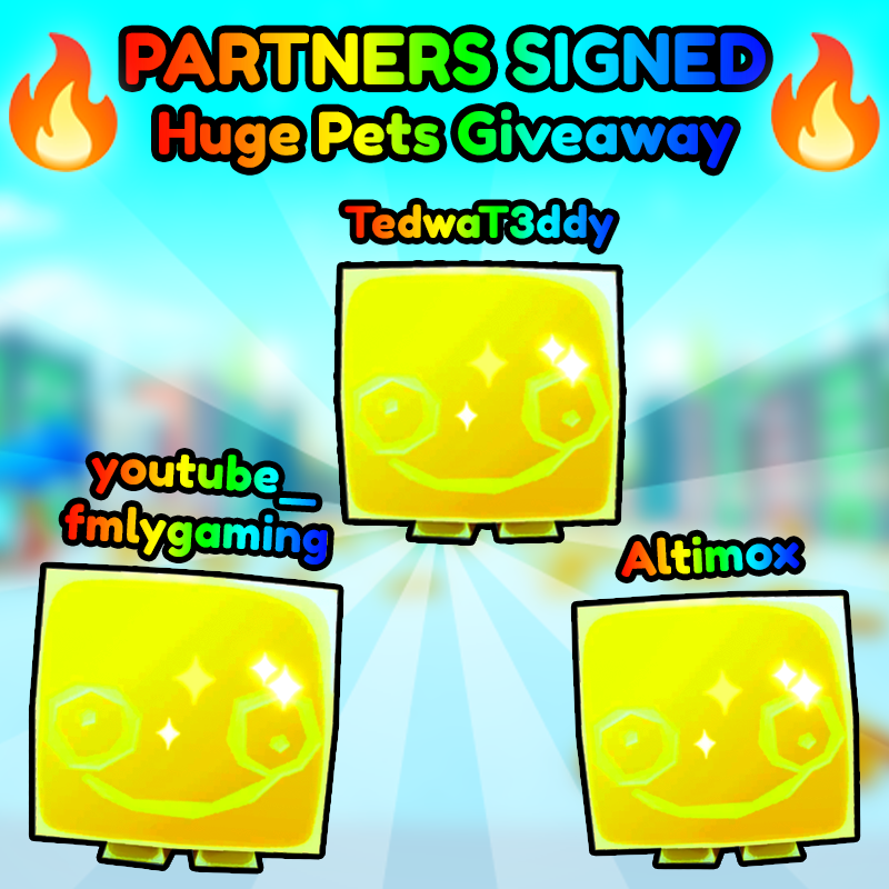Altimox_'s tweet photo. 🔥 3 Signed Golden Huge Hell Rock Giveaway!

・Follow me, @FmlyGaming &amp; @TedwaTeddy 
・Like/Retweet
・Comment your Roblox username

⭐️ 3 winners, each winner get one. Ends in 2 days! Goodluck everyone! 

#PetSimulatorX #PetSimX #PetSimXGiveaways https://t.co/IRhVwCAywU