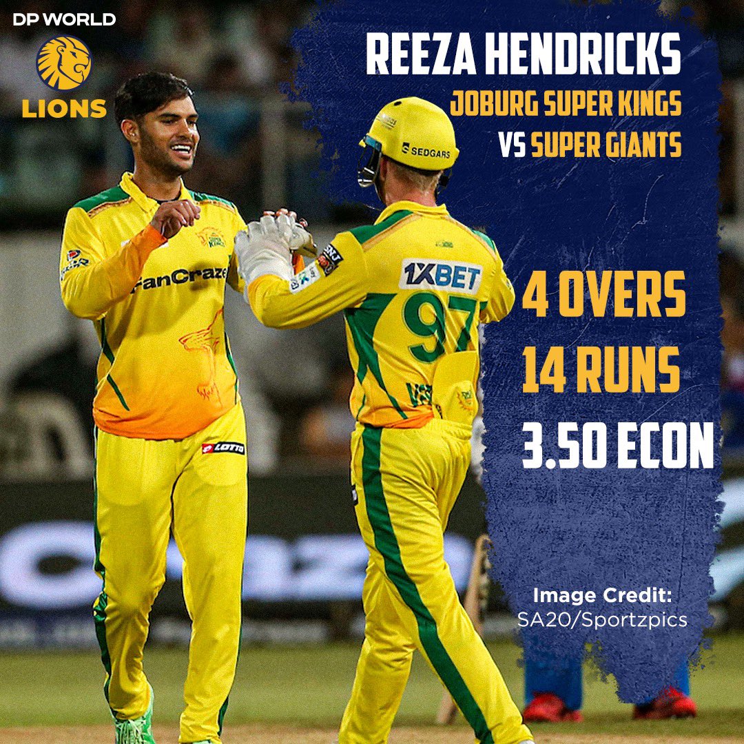 🦁 Reeza. Gun with bat and ball. 

He shut the door 🚪 on a track which produced 364 runs. 

#SA20 #WhistleForJoburg 
#LionsCricket #ThePrideOfJozi