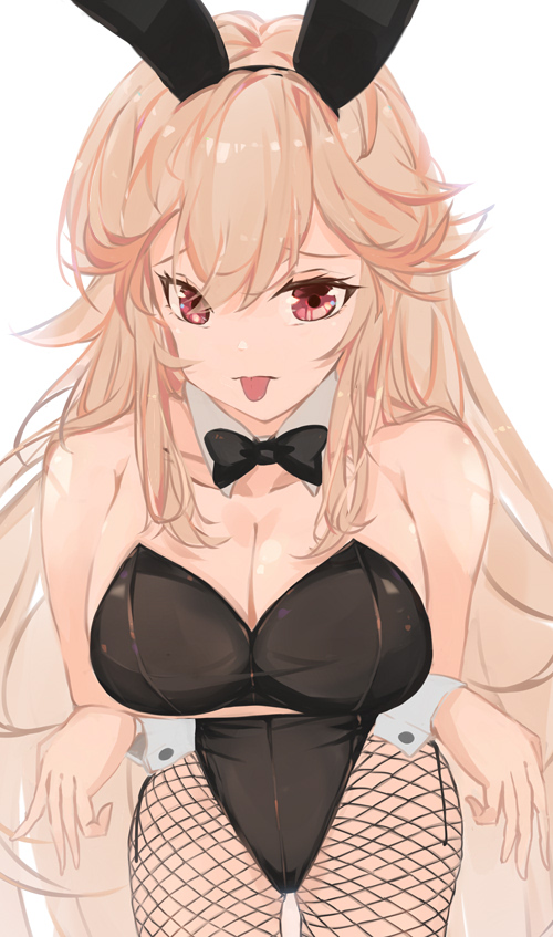 :p 1girl animal ears arms under breasts bangs bare shoulders black bow  illustration images