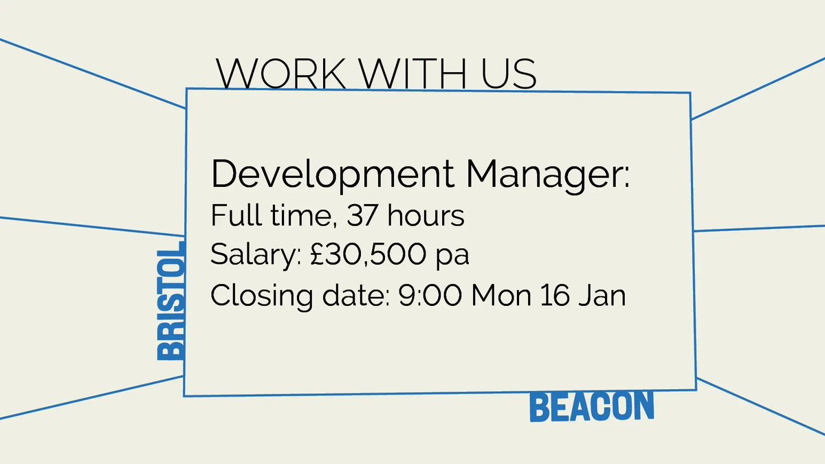 Bristol_Beacon's tweet image. We are looking for an enthusiastic development manager to join our team responsible for  fundraising for our organisation and world-class venue reopening later this year.

Download the job pack and find out  more here: bit.ly/3GU8p3E