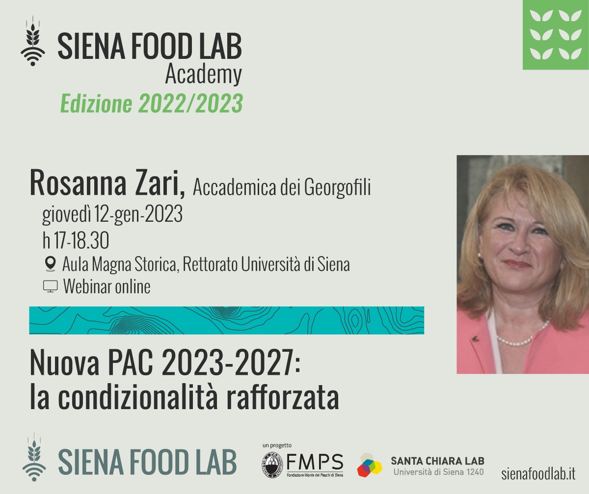 SantachiaraLab's tweet photo. 🔔OGGI terza lezione🎓#SienaFoodLabAcademy!
🔴@rosannazari esaminerà norme e regole per accedere ai contributi della nuova #PAC.
⌚️17.00
📍Aula Magna Storica #Rettorato @unisiena
✅per partecipare in presenza:https://t.co/eGlJsKHIm7
✅per seguire online https://t.co/v29Fg6UBmV https://t.co/UZifvcT8FV
