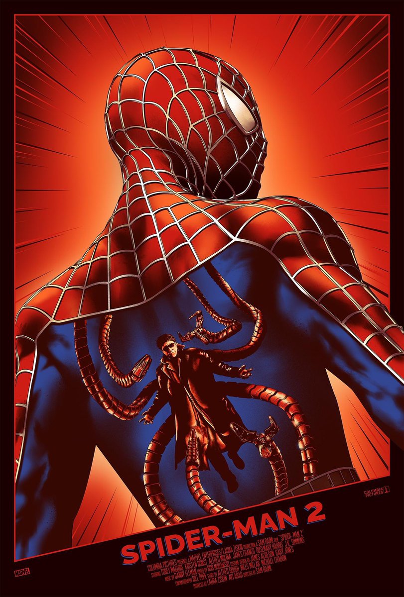 RT @Film89UK: #Film89PosterOfTheDay
No.1890
Spider-Man 2 (2004)
(Artist: @benterdik)
Director: Sam Raimi https://t.co/yWST9JLLAL