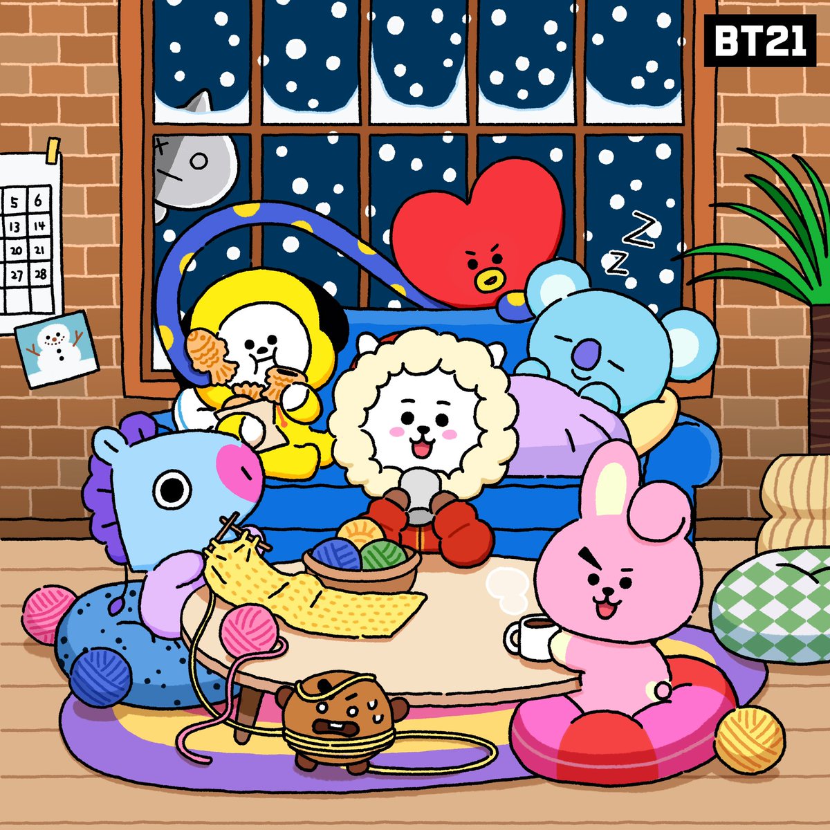 BT21's ways to make winter more fun!☃️ It's okay to be a homebody during the winter season! Do you have any special tips for staycation, UNISTARS? Drop your answers on the comment😉 #winter #homebody #staycation #BT21