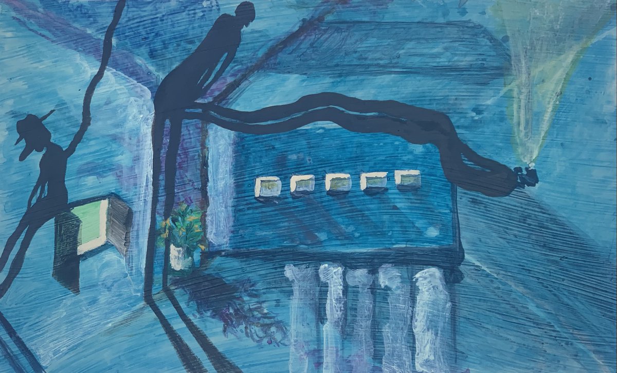 the_seasick's tweet photo. اتاق آبی و گلدان

Blue room with a flower pot

Acrylic on cardboard
2022

#the_seasick
#artgroup
#acrylicpainting 
#blueroom https://t.co/o3w1Tqq8d9