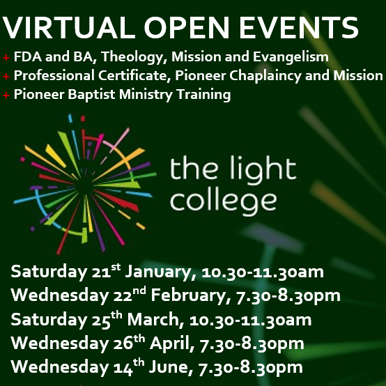 OPEN EVENTS 2023... Come and find out more about some of the most innovative practical theology courses in the UK, specialising in mission, evangelism and pioneering. Register at tlcc.uk/OpenEvents2023