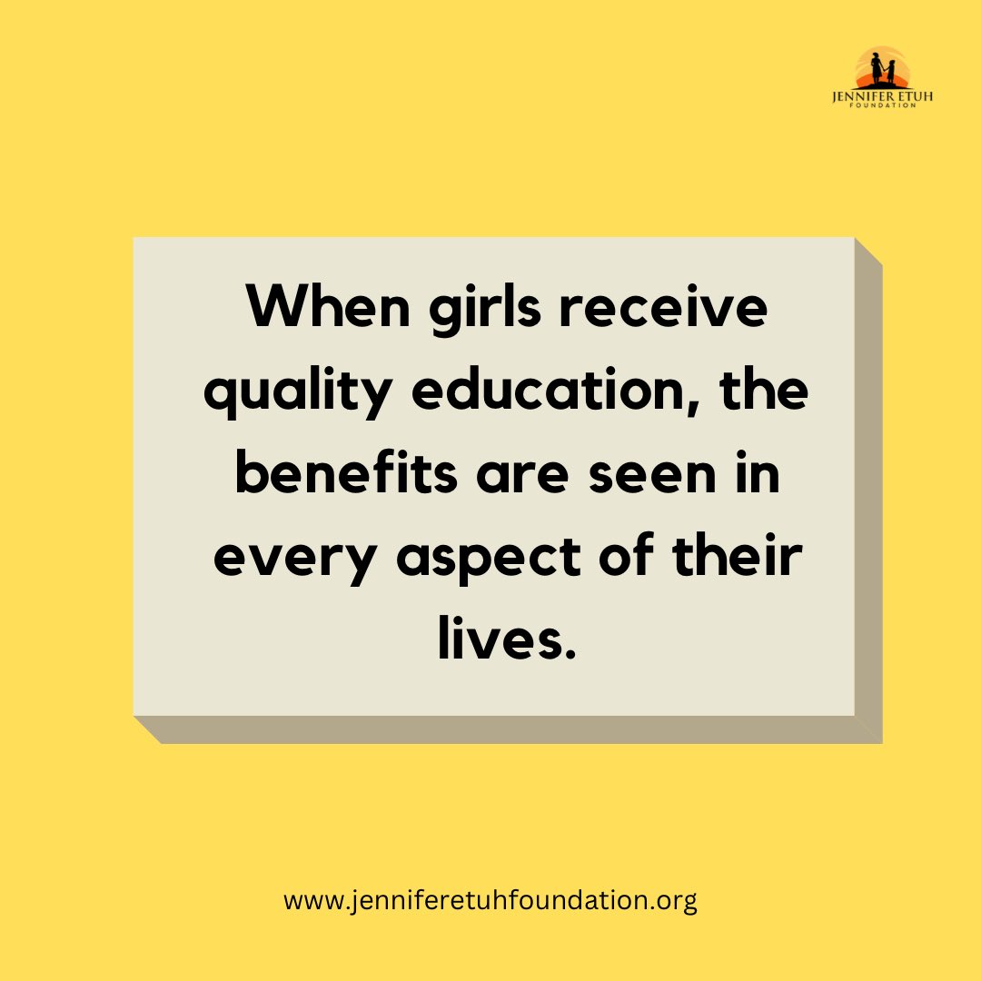 To protect future generations, we must first invest in education.

#jenniferetuhfoundation #girlchildeducation #sdgs
