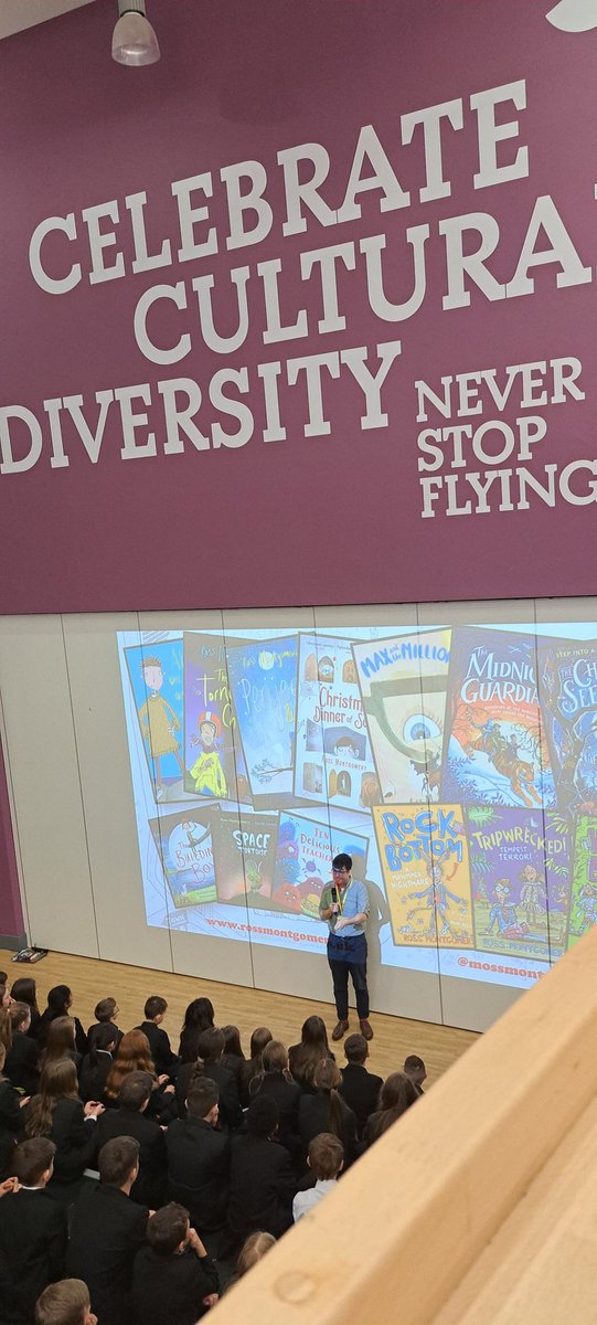 Yesterday we were thrilled to be visited by the bestselling Costa &amp; Carnegie Award nominee <a href="/mossmontmomery/">Ross Montgomery</a>! Our Y7 students had a fantastic day &amp; Ross was besieged by new fans at lunchtime in the library 📚 Great to see our school community so excited about #readingforpleasure