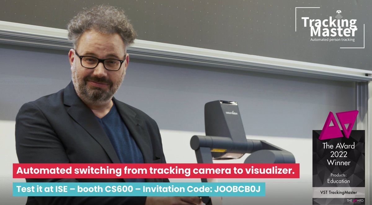 Der #TrackingMaster erkennt automatisch, wenn ein Dozierender an einem Visualizer steht. Der Stream der Tracking-Kamera wird dann automatisch durch das Bild Visualizers ersetzt. So wird der Fokus aller Studierenden, egal ob vor Ort oder remote, auf die relevanten Inhalte gelenkt.