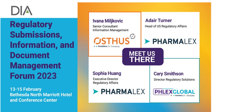 Meet us at the upcoming DIA RSIDM Feb 13-15 2023, in North Bethesda, MD. Our experts are on site and looking forward to meeting you and join fruitful conversations about Regulatory Informatics, EDM and TMF.  

💡 Learn more: lnkd.in/d432tzD2