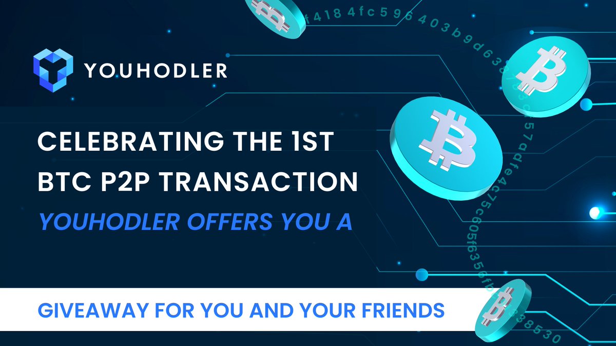 Join our BTC giveaway to celebrate the 14th anniversary of the first #Bitcoin P2P transaction!

🎁 3 winners will receive $100 in BTC
🎁 2 friends of each winner will get $30 in BTC

✅ Follow @youhodler
✅ RT with #YouHodler
✅ Tag 2 friends

⏰ Ends 16/1/2023

#giveaway