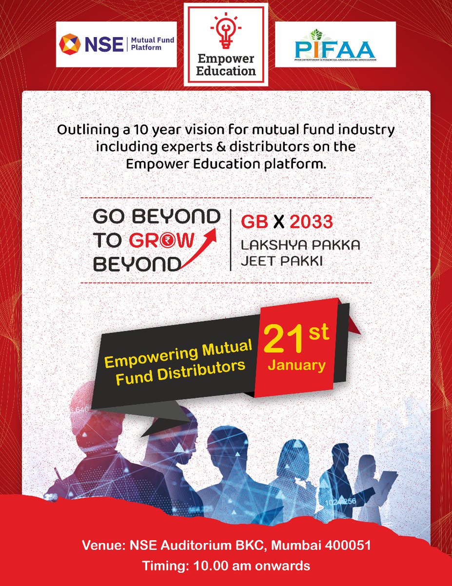 Go Beyond To Grow Beyond #GBX2033
#LakshyaPakka
#JeetPakki 
empower@alpashah.in
#EmpowerEducation #Vision2033
#gobeyondtogrowbeyond #MutualFunds #mutualfunddistributor #mfindustry #mutualfundexperts #NSE #pifaa