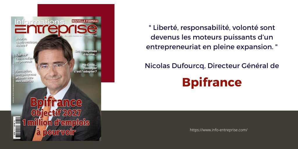 Il faut de tout pour être un entrepreneur ! 
L'entrepreneuriat ne sera plus un secret pour vous, avec Nicolas Dufourcq, DG de Bpifrance.

Retrouvez notre magazine sur : info-entreprise.com

#magazine #informationsentreprise #bpifrance #NicolasDufourcq #entrepreneuriat