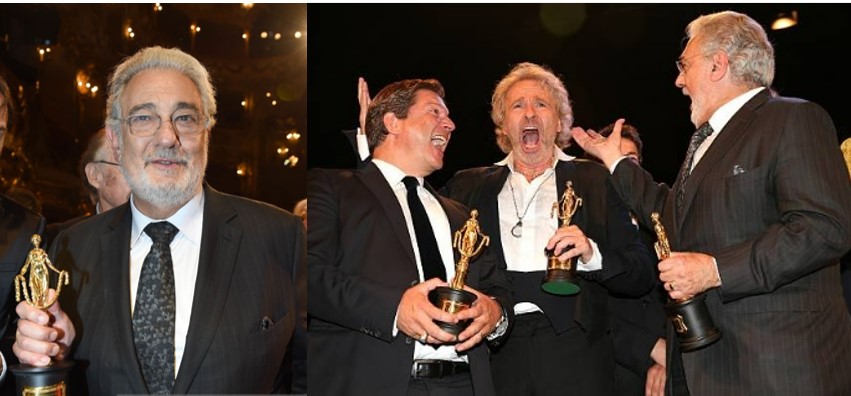 My 'photo of the day'  @PlacidoDomingo was awarded for his life's work during the #DieGoldeneDeutschland Gala in Munich (26/07/2015) #ThomasGottschalk & #FrancisFultonSmith also awardees were animated by Maestro Domingo to sing. They seem to have enjoyed it. @RomanceTV