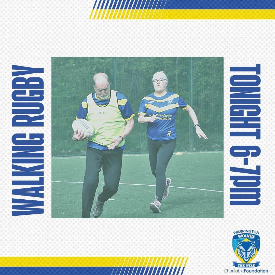 Doing anything tonight? Why not join our Walking Touch rugby session, 6-7pm.

Email markisherwood@warringtonwolvesfoundation.com for details

#WireDNA <a href="/WarringtonRLFC/">Warrington Wolves</a>