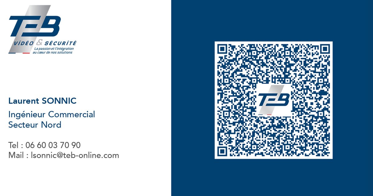 📌 Bienvenue à laurent sonnic, notre Ingénieur #Commercial secteur Nord !

🤝 Vous avez un projet #sécurité ? Flashez le QR Code pour contacter Laurent Sonnic directement !

#sécuritéélectronique #vidéosurveillance #intégrateur