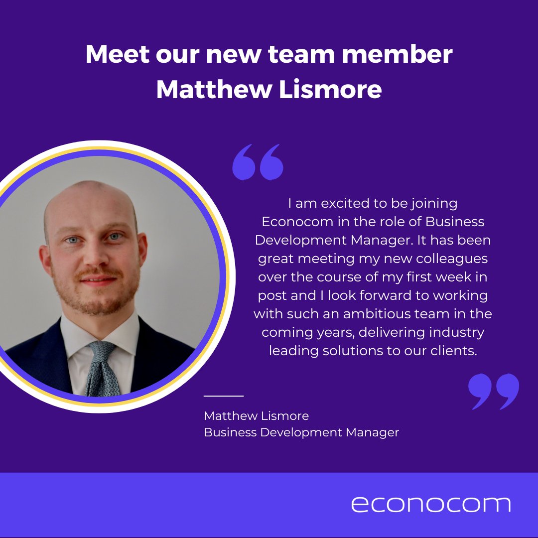 Econocom_UK (@econocom_uk) on Twitter photo As we begin the new year, it is our pleasure to introduce our newest team members.
Welcome Matthew Lismore, our new Business Development Manager.
We’re excited to have him join us and can’t wait to see what he’ll accomplish!
#welcometotheteam #newhire #2023 As we begin the new year, it is our pleasure to introduce our newest team members.
Welcome Matthew Lismore, our new Business Development Manager.
We’re excited to have him join us and can’t wait to see what he’ll accomplish!
#welcometotheteam #newhire #2023