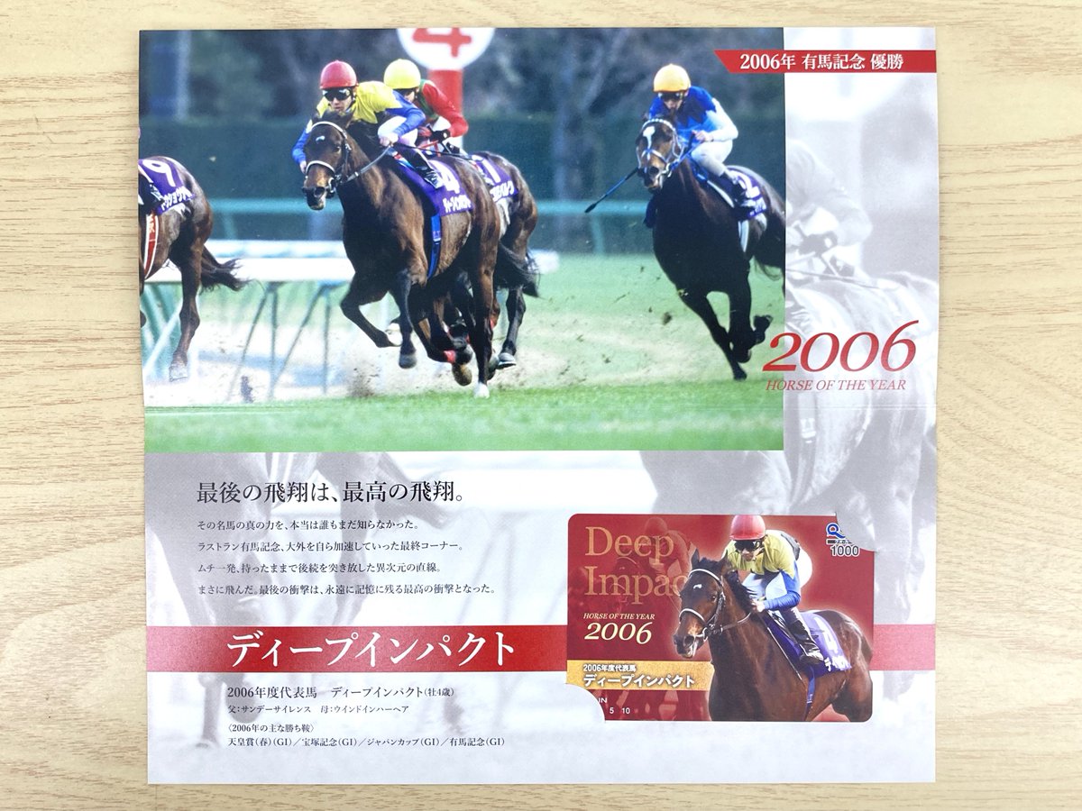 ディープインパクト レプリカゼッケン 引退レース2006年有馬記念 未使用-