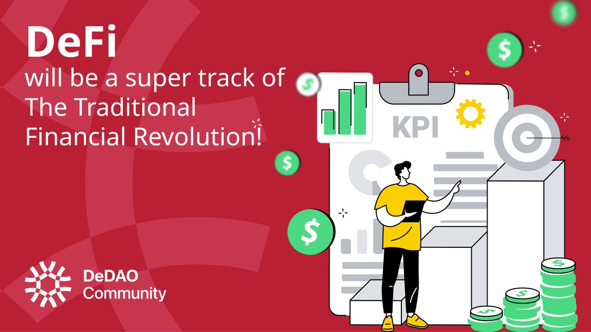 DEDAO_Community's tweet photo. ๐๐ฒ๐๐ถ will be a super track of the traditional financial revolution!๐
#Dedao #dedaocommunity #defi #financial #revolution https://t.co/sobxdJXXPL