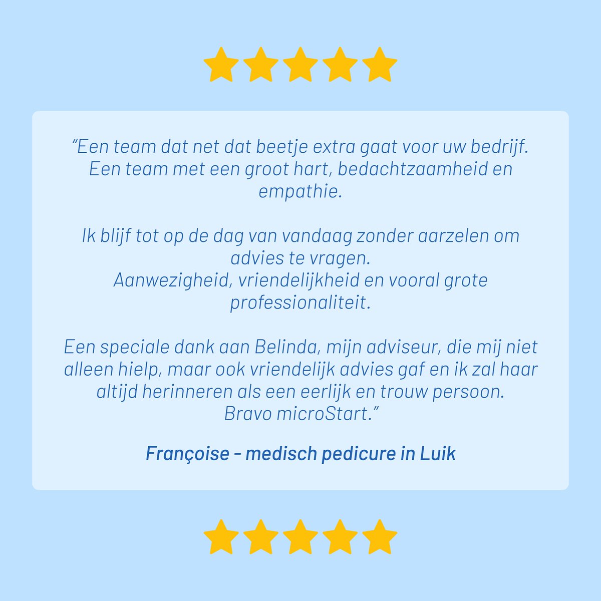 Always nice to receive positive reviews from our amazing #clients. Thank you Françoise! 
#microfinance #entrepreneurs