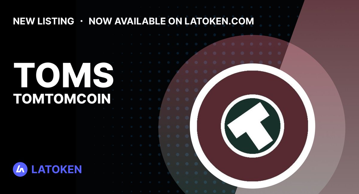 Latoken_cex's tweet photo. TOMTOMCOIN (TOMS) has been listed on #LATOKEN!🔥

📎 TomTom Coins(TOMS) project is a blockchain and utility token project that uses TOM N TOMS, a Korean coffee franchise brand, as an ecosystem. 

Trade with USDT👉 https://t.co/SVC6EzWXlU https://t.co/hjsneJKvqR