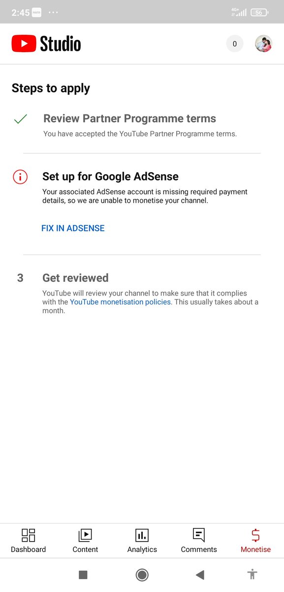 Baokar143's tweet photo. @YTCreatorsIndia The payment details were wrongly entered in my Google Adsense. Due to this, Google Adsense is not able to generate this payment detail again. I am not getting the option Google Adsense Account Create New.

Solve our problem. https://t.co/QhCllWfEIs
