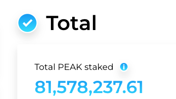 More than 80M PEAK staked now! This year PEAK will🚀😉