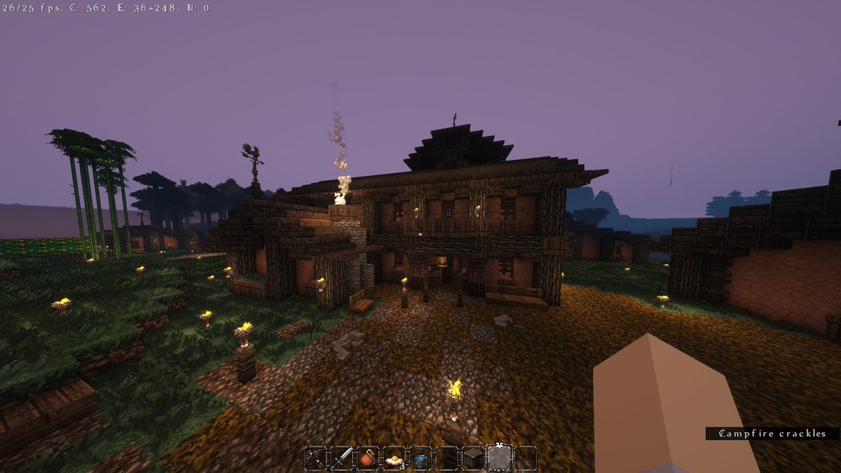 NemesisEvan's tweet photo. Voici des images du village construit par la communauté de Mazgard, ainsi qu'un visuel du pack de texture custom de la survie. https://t.co/lmqkezclPz