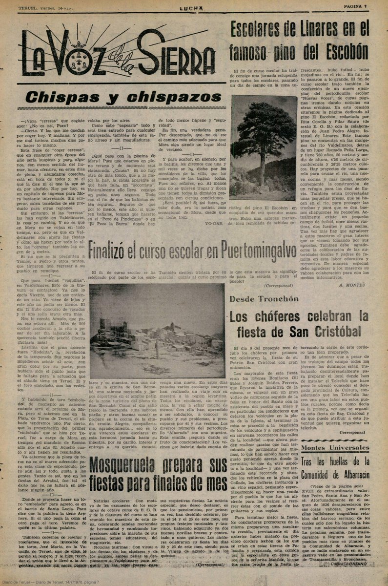 Yo también he probado a buscarme en la hemeroteca de <a href="/diariodeteruel/">Diario de Teruel</a> digitalizada gracias a la #DPT y he encontrado la primera referencia, de cuando tenía un mes de vida, mi bautizo. Esta noticia me sirvió hace años para demostrarlo cuando no encontraban mi partida de bautismo.