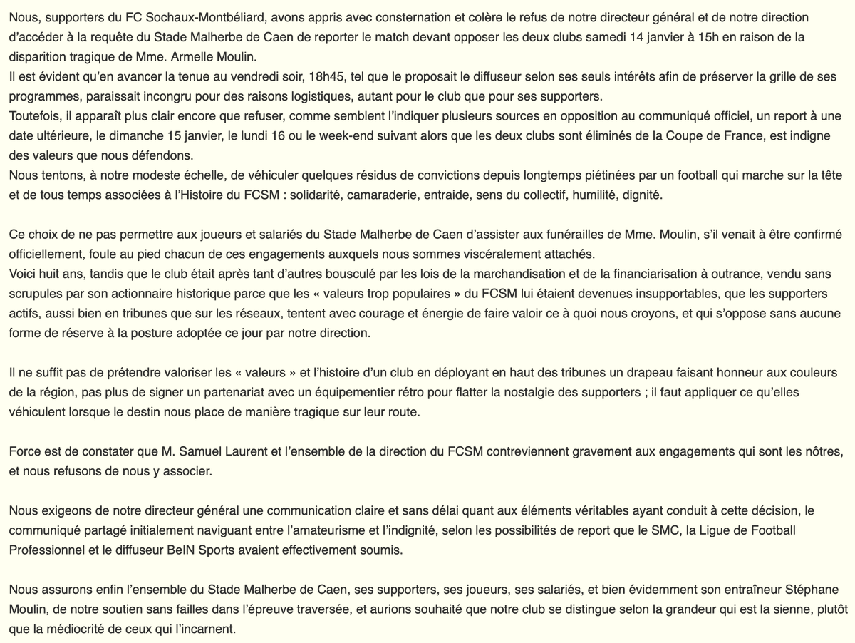 Rayackerman__'s tweet photo. Message en provenance de la communauté sochalienne concernant le match contre Caen. @FCSM_officiel @WeAreMalherbe @SMCaen https://t.co/Inqs4fI2JG