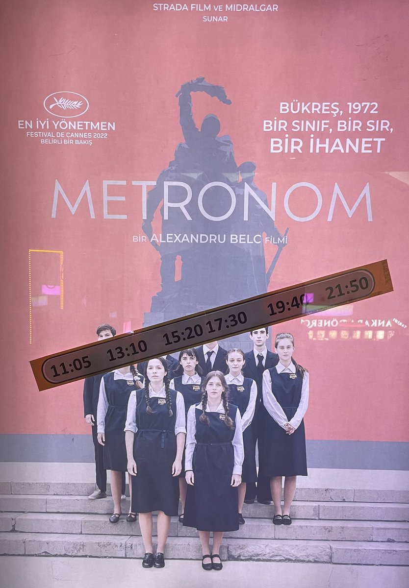 Türkiye’de sinema salonlarında Rumen filmlerine denk gelmek pek olağan değil. 2022 Cannes’dn en iyi yönetmen ödüllü film 1972 Bükreş ve dönemin gençlik atmosferine ışık tutuyor.🇷🇴📹

#alexandrubelc #marabugarin #metronom #romensineması