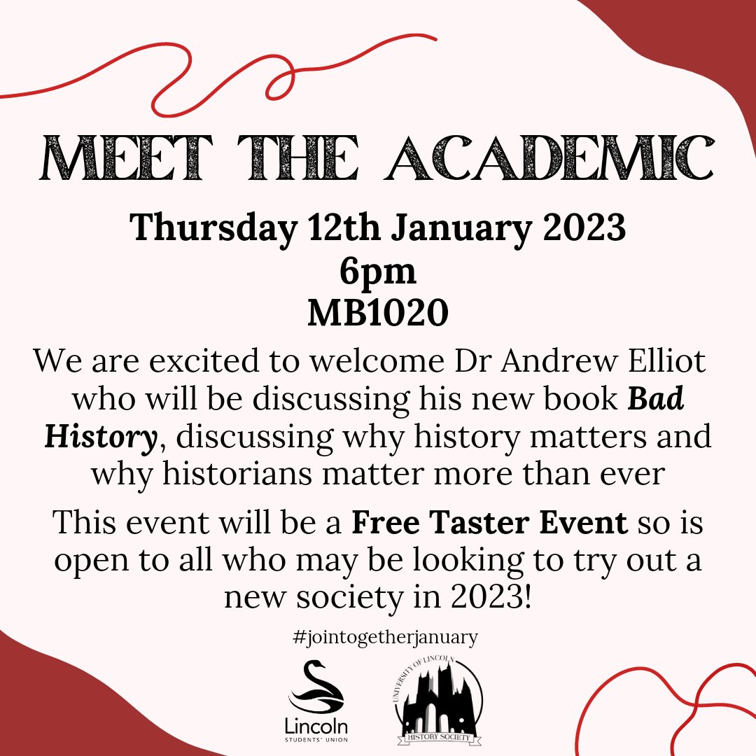 Tonight! This event is open to all students, we would love to see you!
#wearelincoln #uolhistsoc