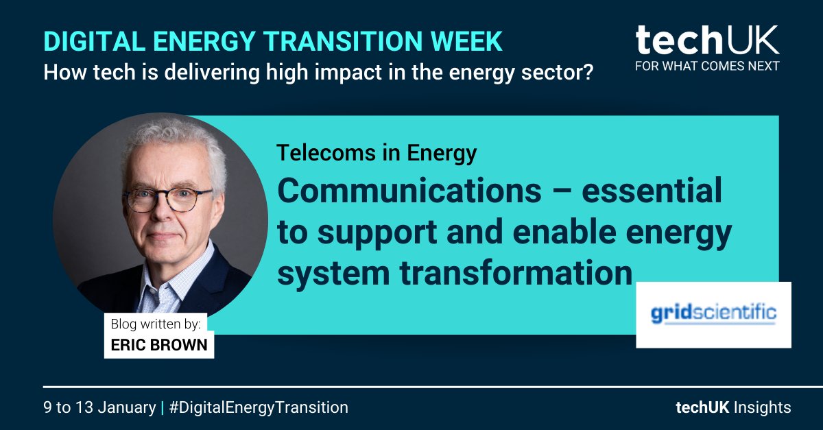 techUK's tweet image. 🚨#DigitalEnergyTransition - Day 4 
Eric Brown from Grid Scientific ✍Energy system transformation depends on digitalisation &amp;amp; digitalisation depends on communications. He ‼️ that comms infrastructure and services will play an increasingly important role 👉ow.ly/uPrI50MoXo4