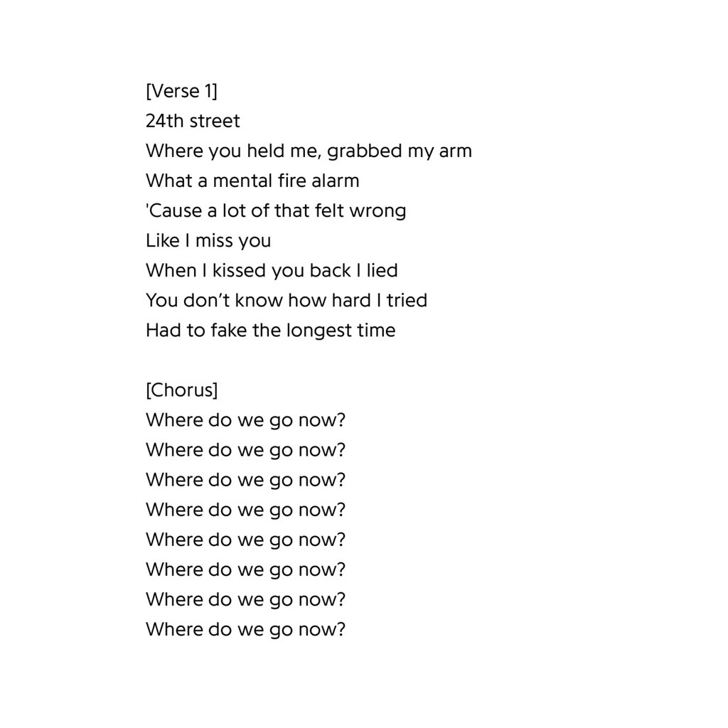 RT @GracieAbrUpdate: “Where do we go now?” official lyrics via @Genius — #GracieAbrams https://t.co/Q2r8kqgphg