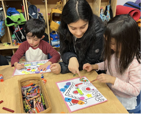 ZCastellanoAPS's tweet photo. Teens taking our Child Development classes plan and implement activities in our preschool. https://t.co/Q8DvSjmqJK