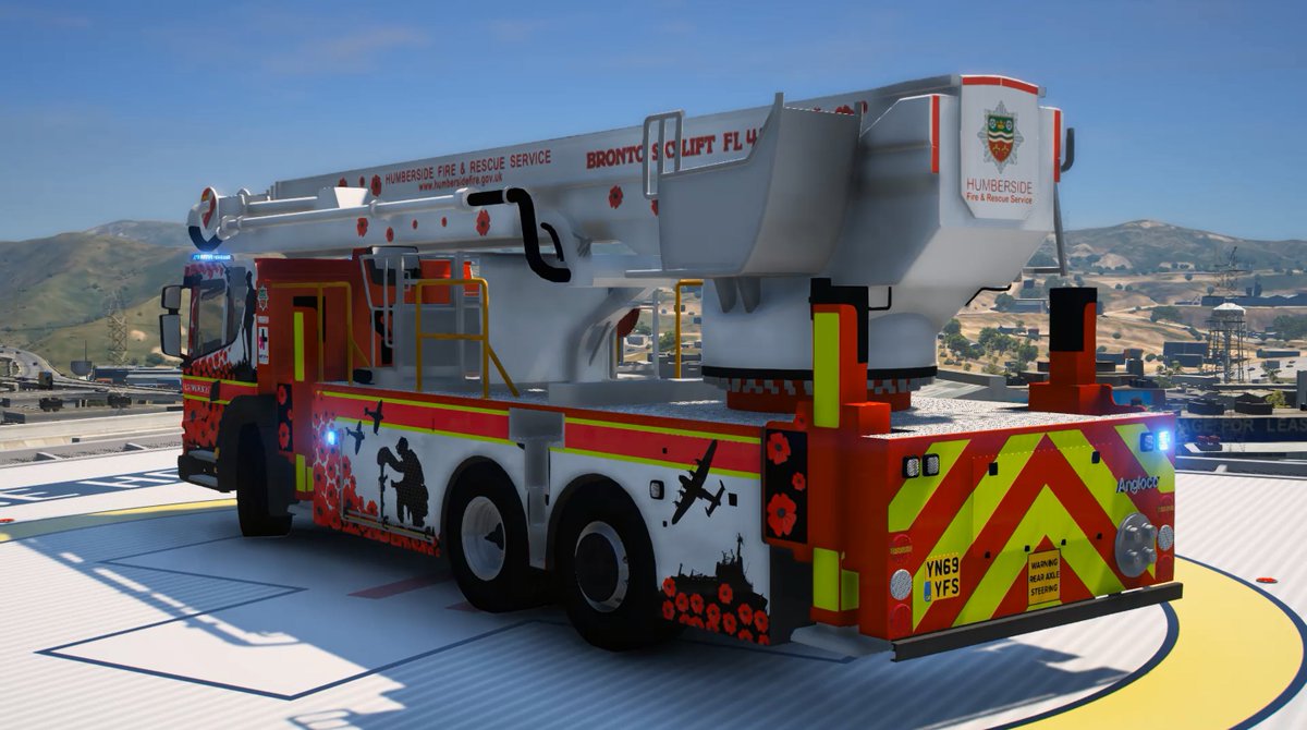 H_Ash_AM's tweet photo. My latest model! @HumbersideFire's beautifully wrapped Remembrance ALP, recreated in GTAV!

https://t.co/OVIRju8kdM https://t.co/iCCcASkcXc
