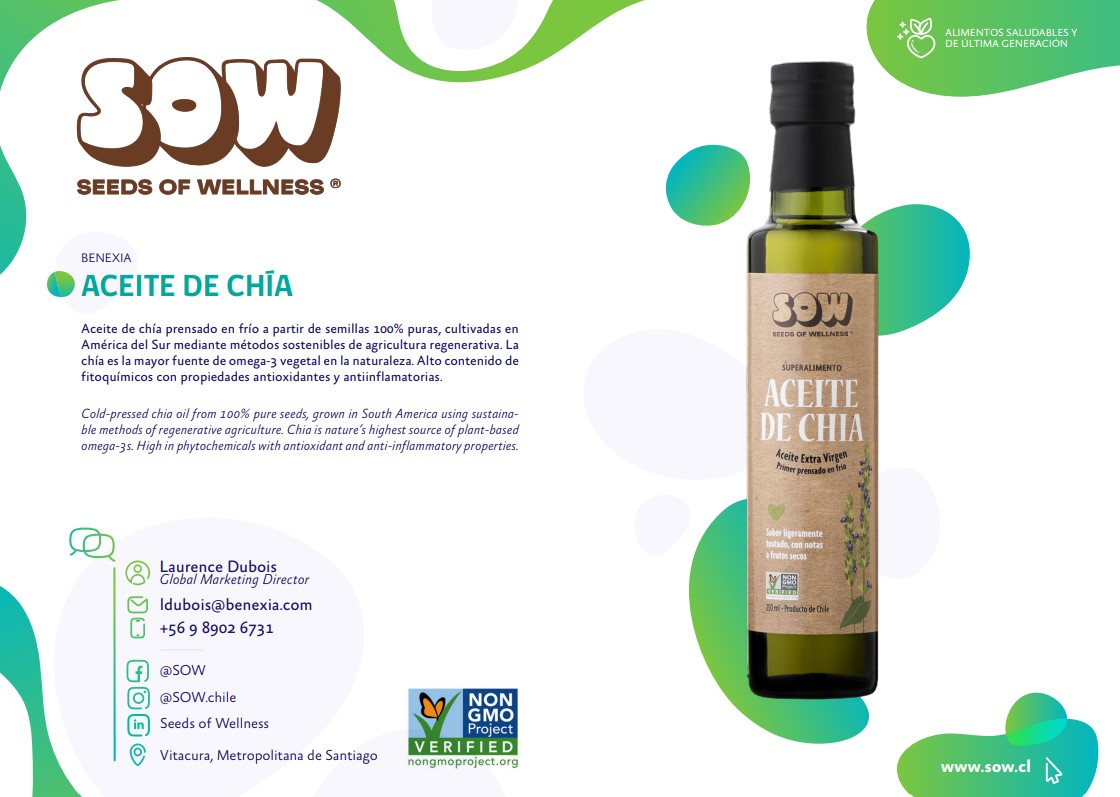 Transforma_Alim's tweet photo. Aceite de Chía SOW fue destacado por la prensa entre los 50 productos más innovadores del Catálogo #TransformaAlimentos 2022
https://t.co/Y8HuNhXB2v https://t.co/op45ByEEpA