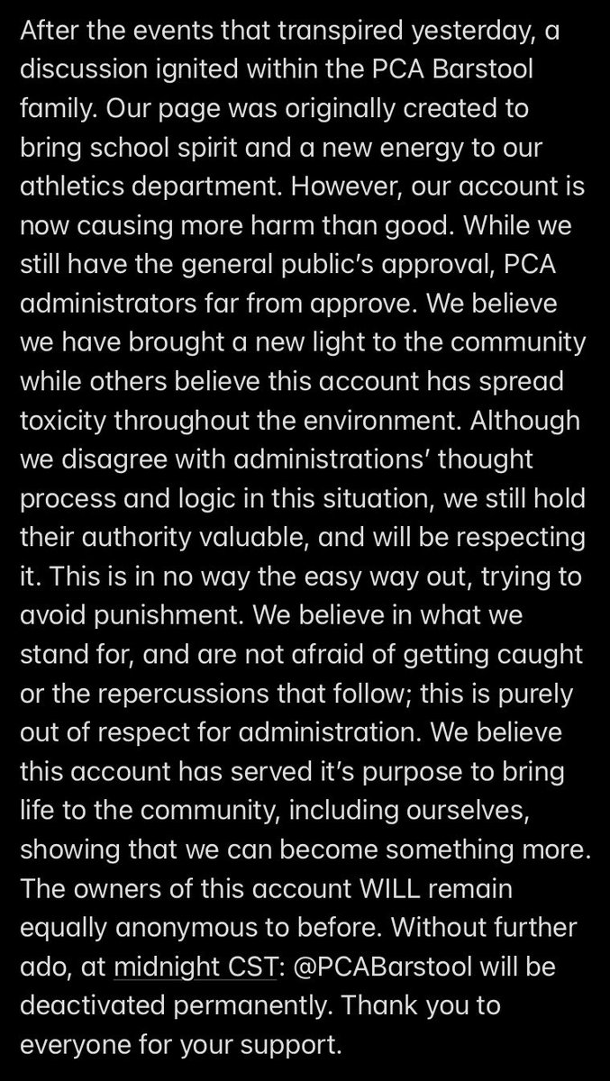 PCA Barstool tweet media