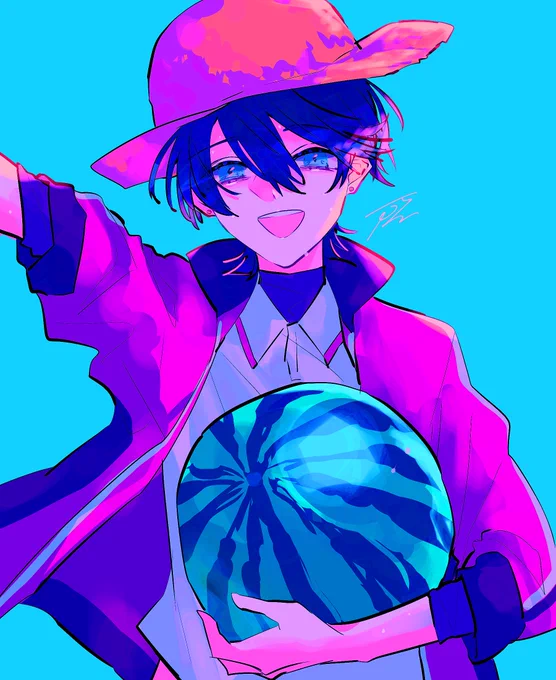#絵を彩度100にすると超派手 高彩度もいい  