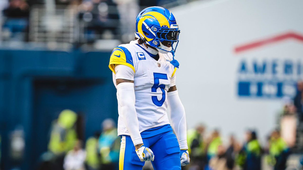 In a “down” season, 2022 for Rams CB <a href="/jalenramsey/">Jalen Ramsey</a> looked like this…
88 TKLs (career high) 
4 INTs (led team) 
18 Passes Defended (2nd in NFL)
2 Sacks
Yeah.. he’s still elite. #RamsHouse
